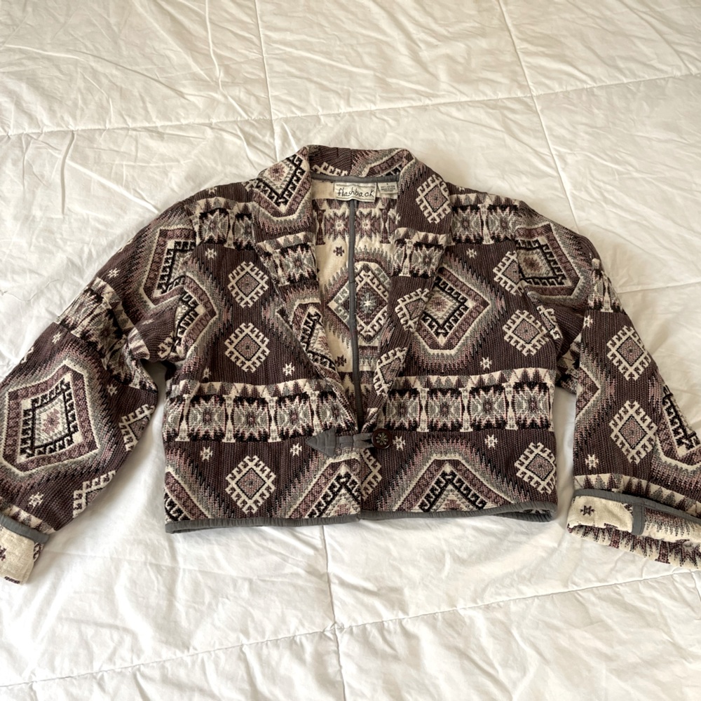 vintage navajo style cropped jacket